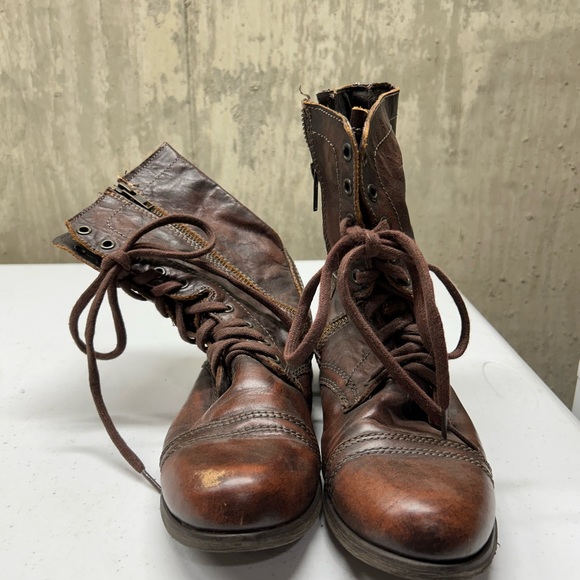 Steve Madden SZ 9 brown leather boots - Picture 1 of 5